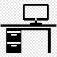 desk, office furniture, office chair, office space icon svg