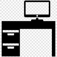 desk, workstation, computer, work icon svg