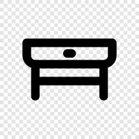 desk with storage, desk with a printer, desk with a computer, desk icon svg