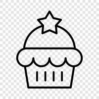 Dessert, süß, Kuchen, Gebäck symbol