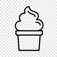 dessert, milk, cones, sundaes icon svg