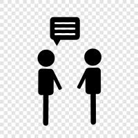 dialogue, verbal exchange, chatting, talking icon svg