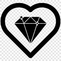 Diamond Heart, Diamonds for Hearts, Diamond Engagement Ring, Diamond Wedding icon svg