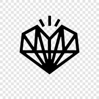 diamond, heart, love, valentine icon svg