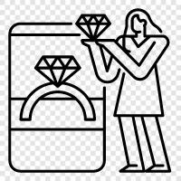 diamonds, rings, earrings, necklaces icon svg