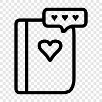 diary, love, heart, feelings icon svg