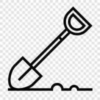 dig, excavate, bury, scoop icon svg