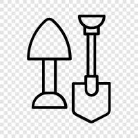 Graben, Gartenarbeit, Boden, Gartengeräte symbol