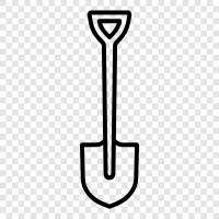 digging, gardening, hoe, trowel icon svg