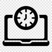 Digitaluhr, Laptop Bildschirmuhr, Laptop Wecker, Laptop Timer symbol