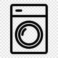 грязная одежда, стиральные моющие средства, стиральная машина, сушилка Значок svg