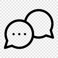 discussion, discussion starters, ideas for dialogue, opening lines for dialogue icon svg