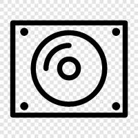 disk drive, hard drive, spinning disk, platters icon svg