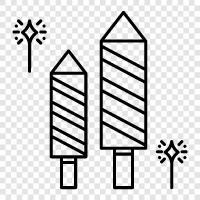 displays, festivals, sparklers, Roman candles icon svg