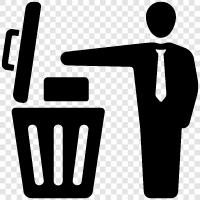 dispose of trash, throw out rubbish, get rid of garbage, Use dustbin icon svg