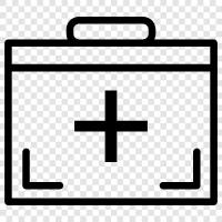 Arzttasche, Sanitätertasche, medizinische Versorgung, ErsteHilfeKit symbol
