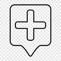 Arzt, Krankenhaus, Klinik, medizinisches Zentrum symbol