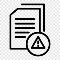 document error, document error message, document error codes, document error symptoms icon svg