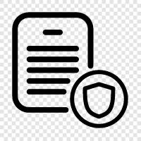 document security, document integrity, document authentication, document confidentiality icon svg