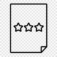 document star rating, document ratings, document review, document ratings system icon svg