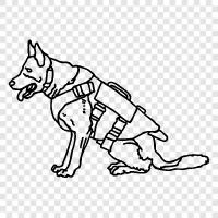 dog, service dog, protection dog, police dog icon svg