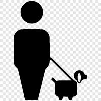 Dog Walks Man, Man and Dog, Dog Walks With Man, Man Walking Dog icon svg