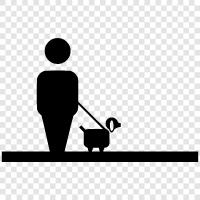 Dog Walks With Man, Man and Dog Together, Dog Walks With, Man Walking Dog icon svg