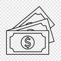 dollar bills, paper money, pocket money, currency icon svg