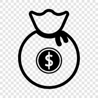 dollar, bag, money, store icon svg