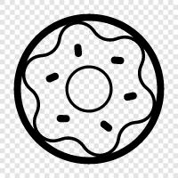 donut delikleri, donut dükkanı, donut tava, donut makinesi ikon svg