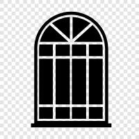 door, glass, screens, blinds icon svg