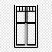 door, glass, panes, screen icon svg