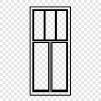 door, glass, sun, view icon svg