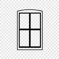 door, glass, window treatment, drapery icon svg