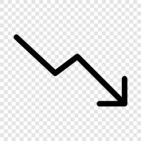 down, trending, market, prices icon svg