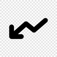 down, trending, downward, trend icon svg