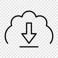 скачать облачное хранение, скачивать облачное хранение для бизнеса, скачивать облачное хранение для студентов, скачивать облако Значок svg
