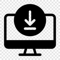 Downloading, Downloading software, Downloading files, Downloading software online icon svg