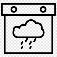 downpour, mist, cloudy, thunder icon svg