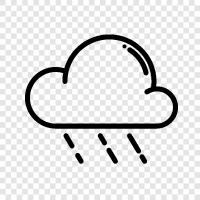 downpour, shower, thunderstorm, Rain icon svg