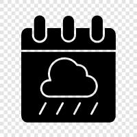 downpours, thunderstorms, rain, forecast icon svg