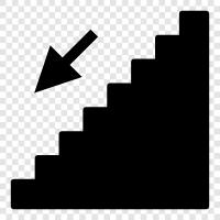 Downstairs, Upstairs, Hall, Steps icon svg