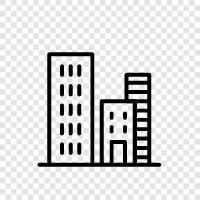 Downtown, Commercial, Office, Plaza icon svg