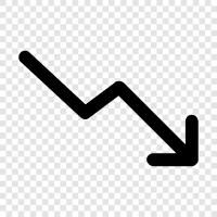 downtrend, price downtrend, market downtrend, commodity downtrend icon svg