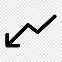 downtrending, downtrend, down, falling icon svg