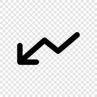 downtrending, declining, falling, downtrend icon svg