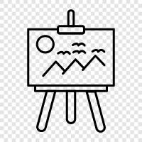 drawing board, drafting table, art supplies, Easel icon svg