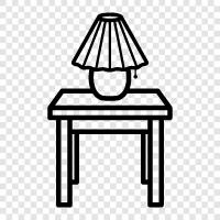 dresser, side table, bedside table, reading light icon svg