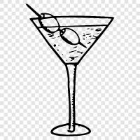 drink, cocktail, mixed drink, Martini icon svg