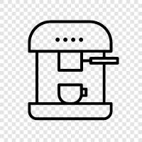 DripKaffeemaschine, Single ServeKaffeemaschine, Gießen Sie über Kaffeemaschine, Kaffeemaschine symbol